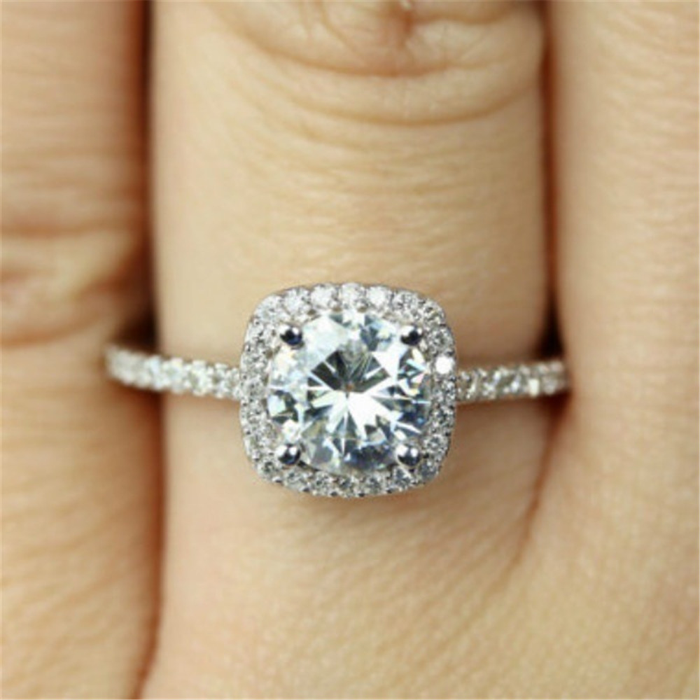 Romantic Vow Sincere Commitment Engagement Rings Exquisite White Drill Fashion Rings Women Wedding Trendy Jewelry Best Gifts · v2