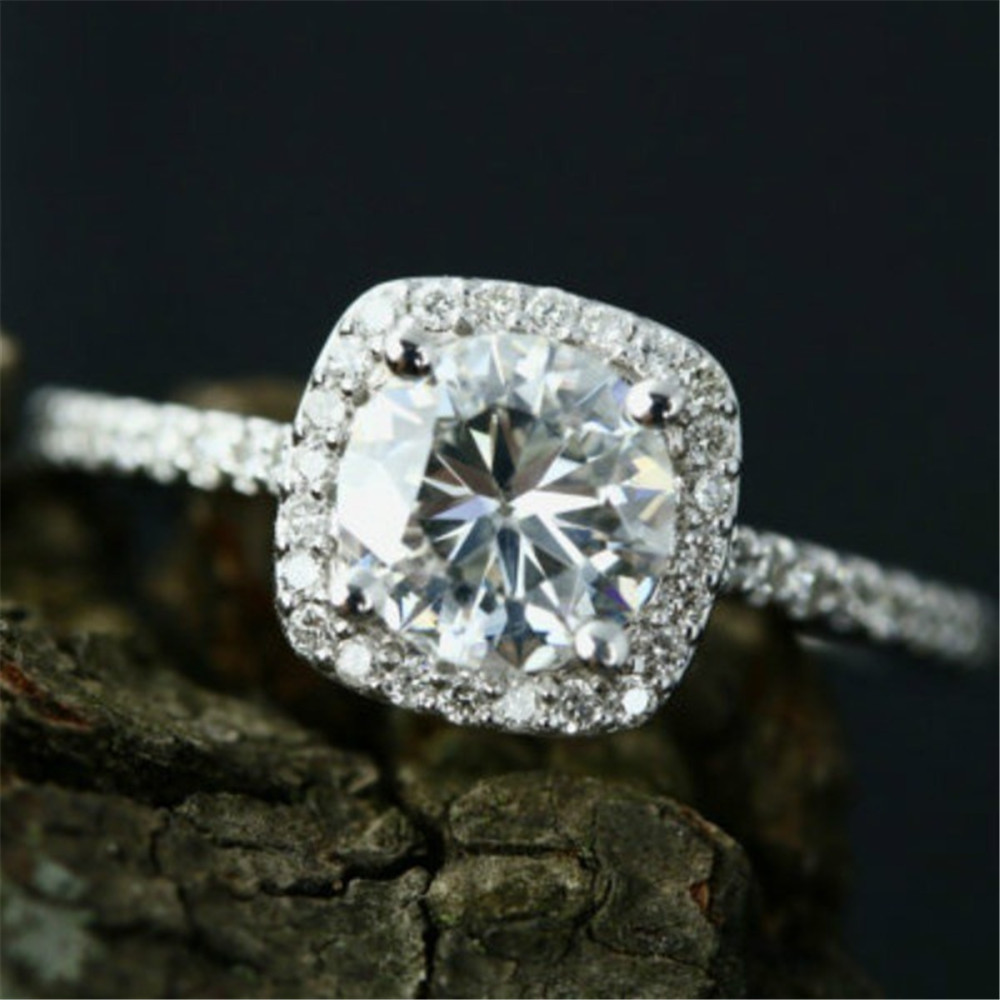 Romantic Vow Sincere Commitment Engagement Rings Exquisite White Drill Fashion Rings Women Wedding Trendy Jewelry Best Gifts · v2
