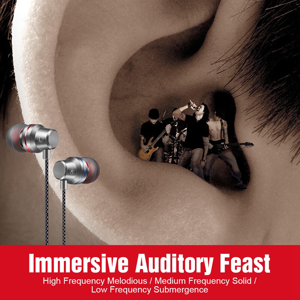 3.5mm In Ear Earbuds Mobile Wired Headphones Sport Earphone Earpiece Headset Mic Music Earphones For Xiaomi huawei Samsung Phone