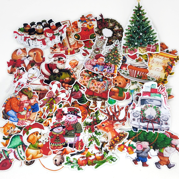 33PCS Christmas Kids Fun Paper Stickers Homemade Bookkeeping Decals on Laptop / Decorative scrapbooking / DIY · v2