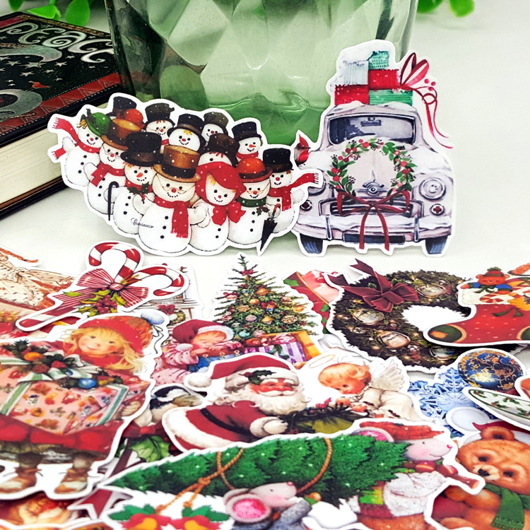 33PCS Christmas Kids Fun Paper Stickers Homemade Bookkeeping Decals on Laptop / Decorative scrapbooking / DIY · v2