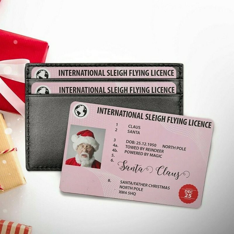 Creative Santa Claus Flight License Christmas Eve Driving Licence Christmas Gifts for Children Kids Christmas Tree Decoration · v2
