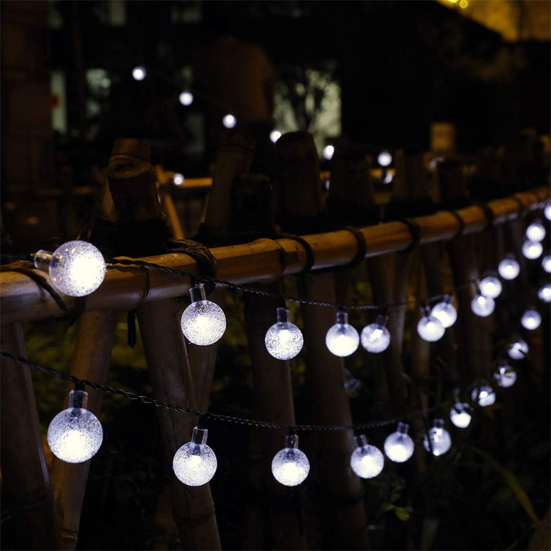 Lampu luar surya lampu luar bola kristal, dengan pesta kebun cahaya teras, selamat natal dekorasi tahun baru