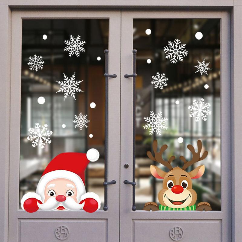 Christmas Santa Claus Window Stickers Wall Ornaments Christmas Pendant Merry Christmas For Home Decor New Year Stickers 2022 · v2
