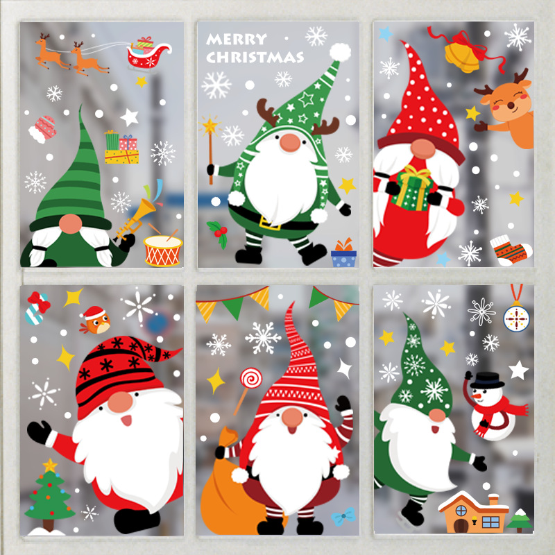 Christmas Santa Claus Window Stickers Wall Ornaments Christmas Pendant Merry Christmas For Home Decor New Year Stickers 2022 · v2