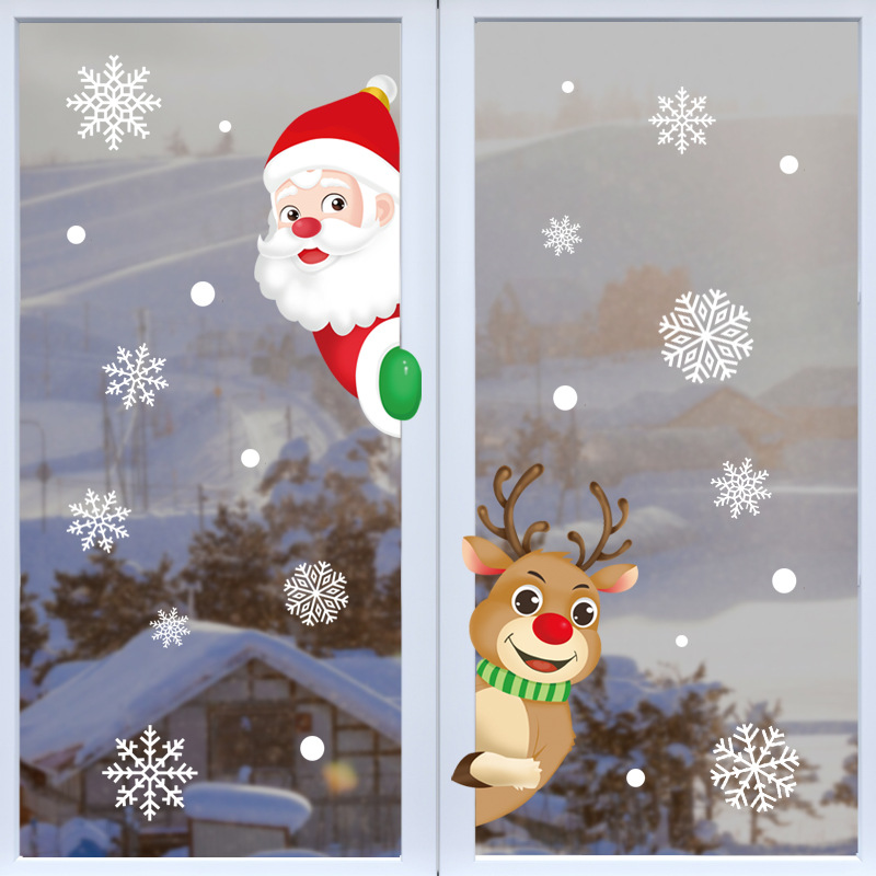 Christmas Santa Claus Window Stickers Wall Ornaments Christmas Pendant Merry Christmas For Home Decor New Year Stickers 2022 · v2
