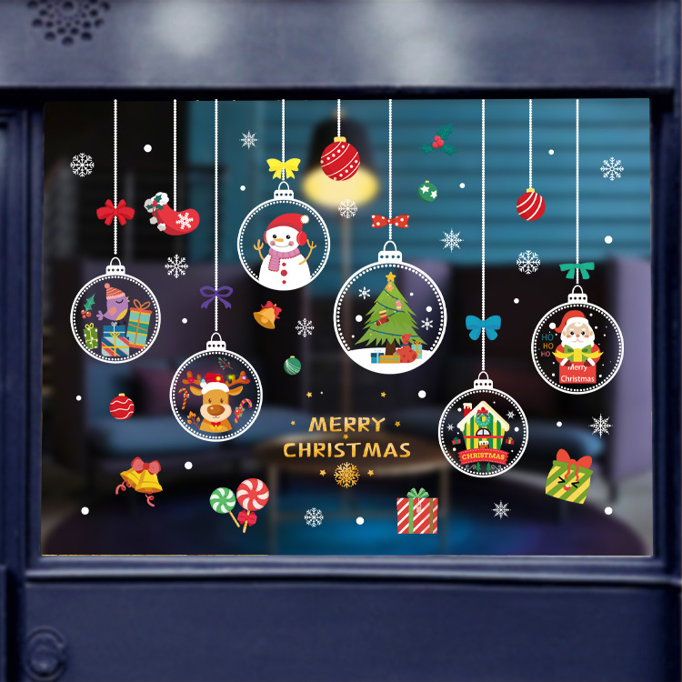 Christmas Santa Claus Window Stickers Wall Ornaments Christmas Pendant Merry Christmas For Home Decor New Year Stickers 2022 · v2