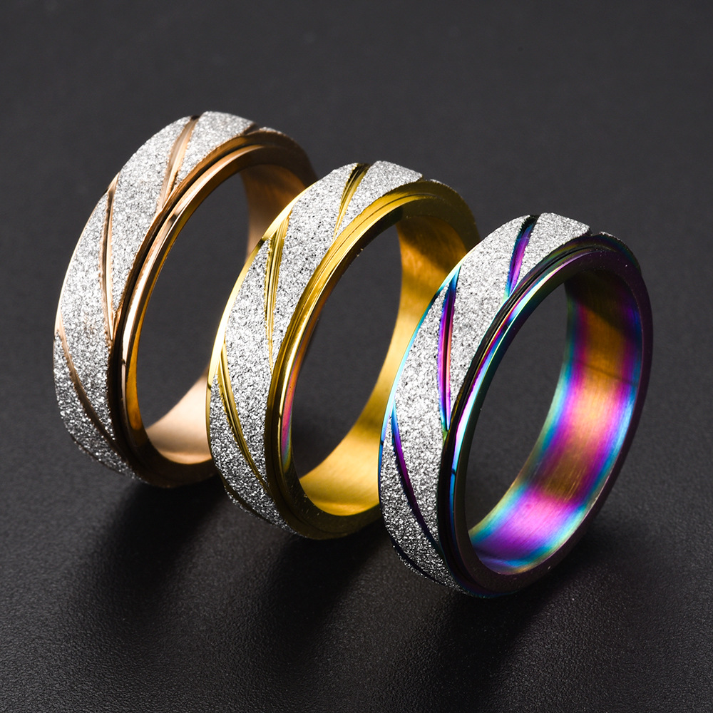Anxiety Ring For Women Men Moon Fidgets Rings 2022 Trend Punk Rings y2k Jewelry Stainless Steel Anti Stress Ring Rotate Gift · v2