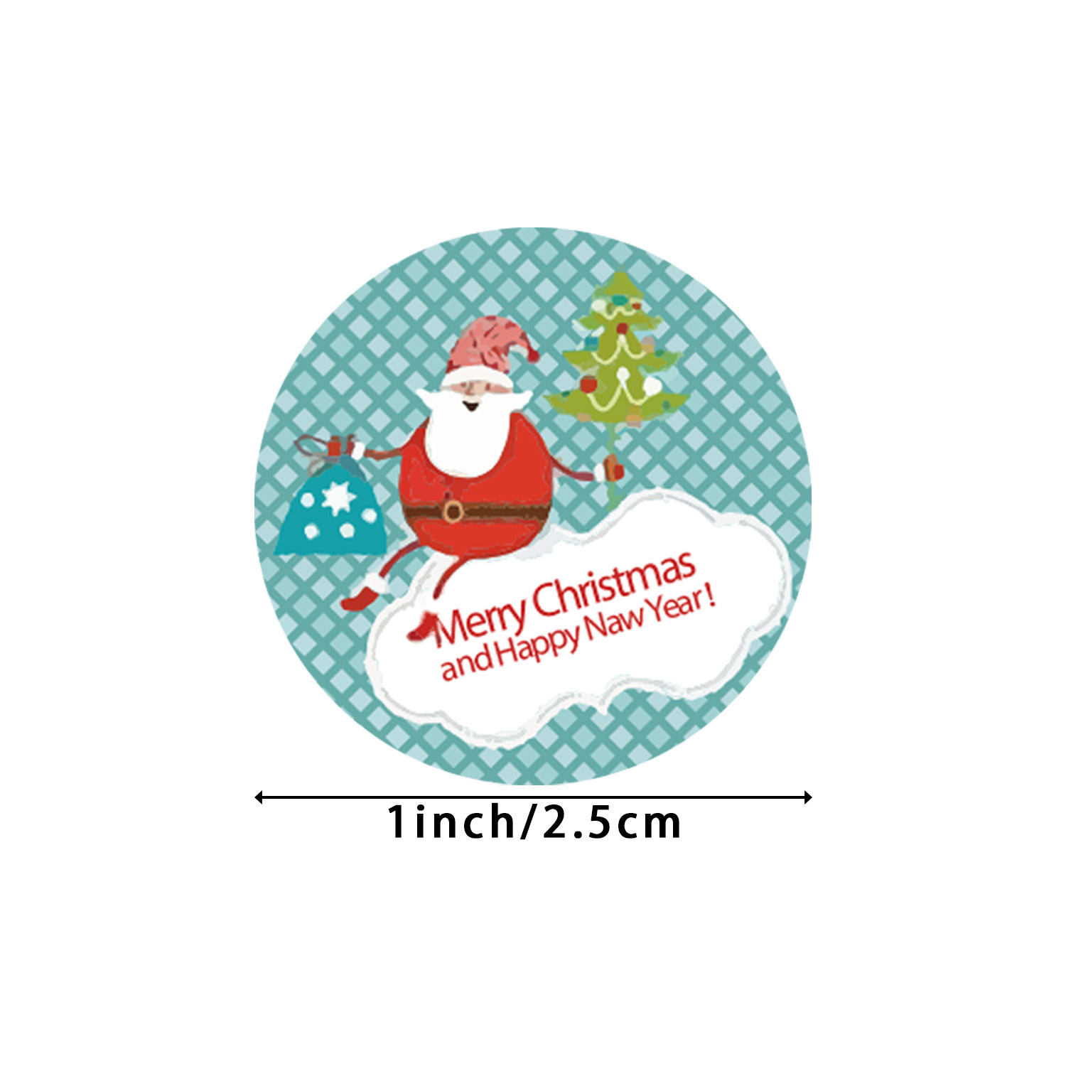 100-500PCS Merry Christmas Stickers Santa Claus Christmas Pattern Design Christmas Gift Package Decor Labels 1inch · v2