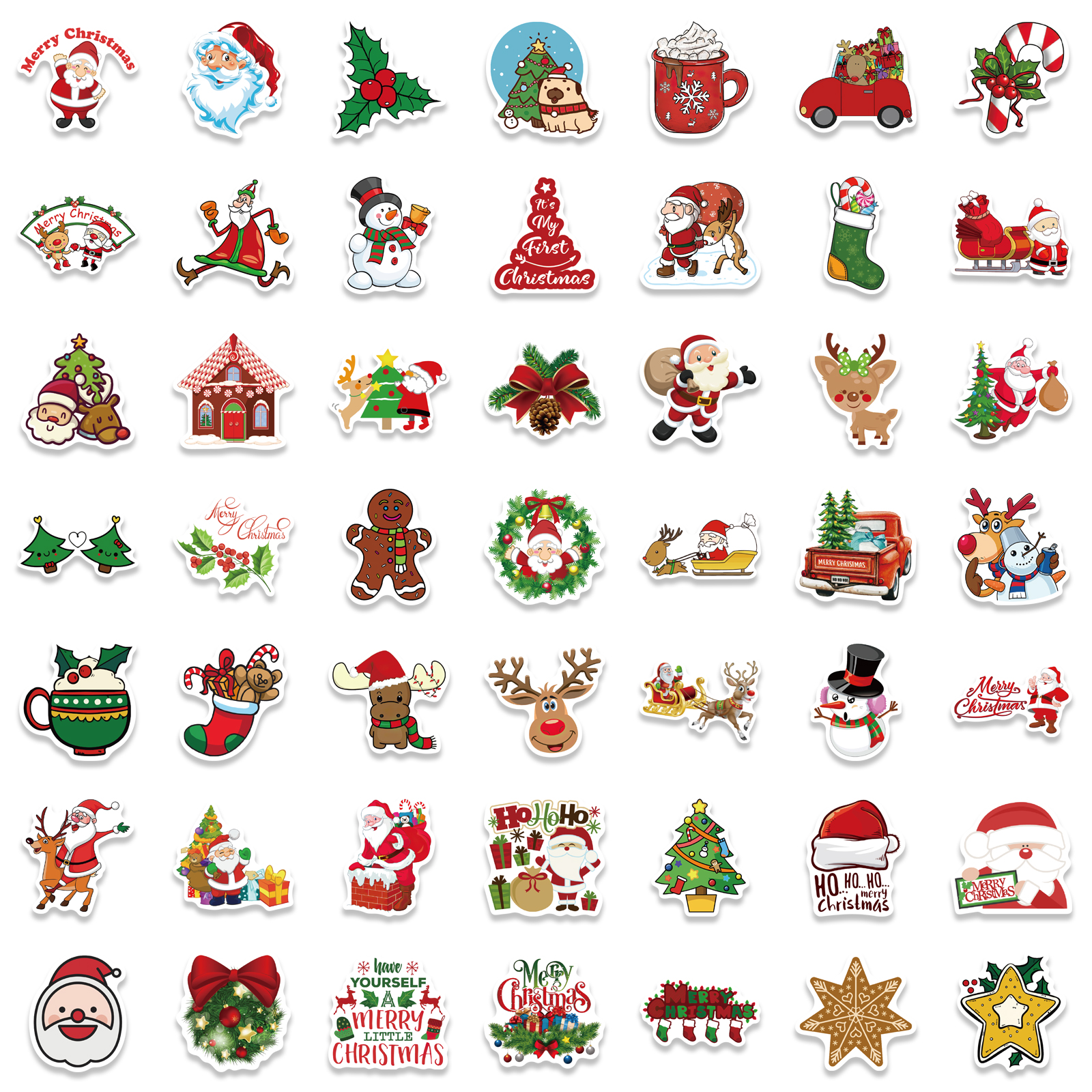 10/50/100pcs New Year Merry Christmas Stickers Deer Santa Claus Snowman Children Gift Decal DIY for Skateboard Luggage Suitcase · v2