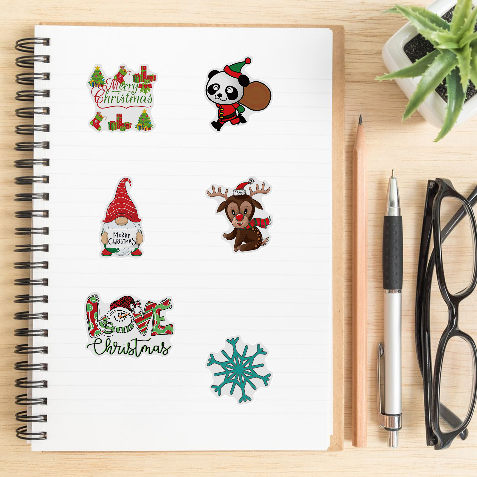 10/50/100pcs New Year Merry Christmas Stickers Deer Santa Claus Snowman Children Gift Decal DIY for Skateboard Luggage Suitcase · v2
