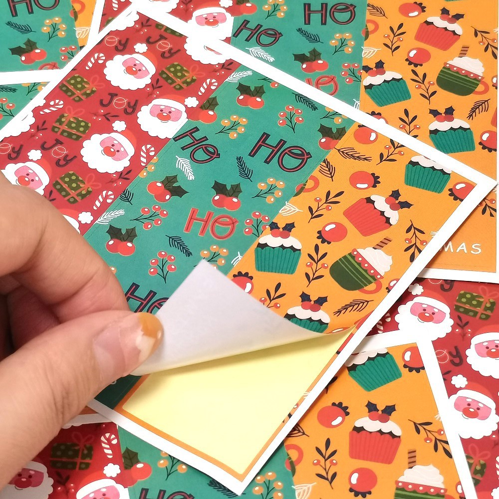 30-60Pcs Cute Merry Christmas Stickers 3 Style Red Christmas Decorative Stickers Wrapping Gift Box Label Christmas Tag · v2