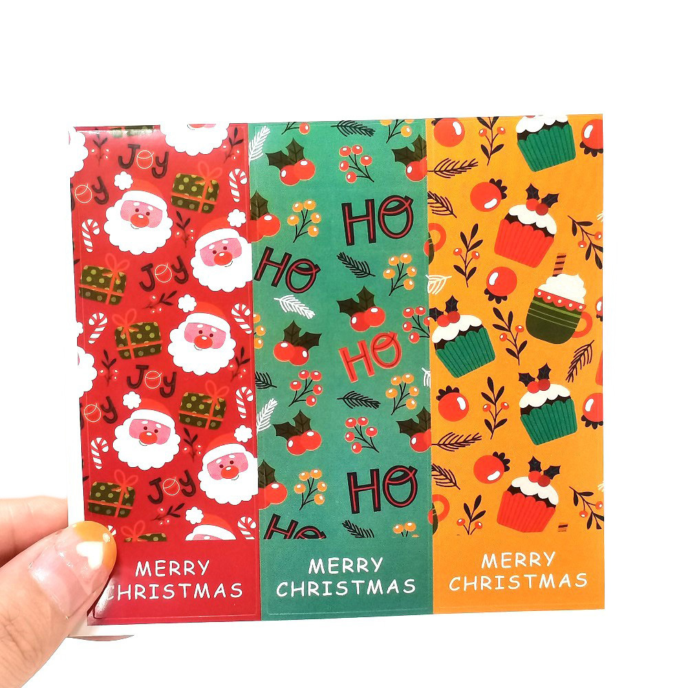 30-60Pcs Cute Merry Christmas Stickers 3 Style Red Christmas Decorative Stickers Wrapping Gift Box Label Christmas Tag · v2