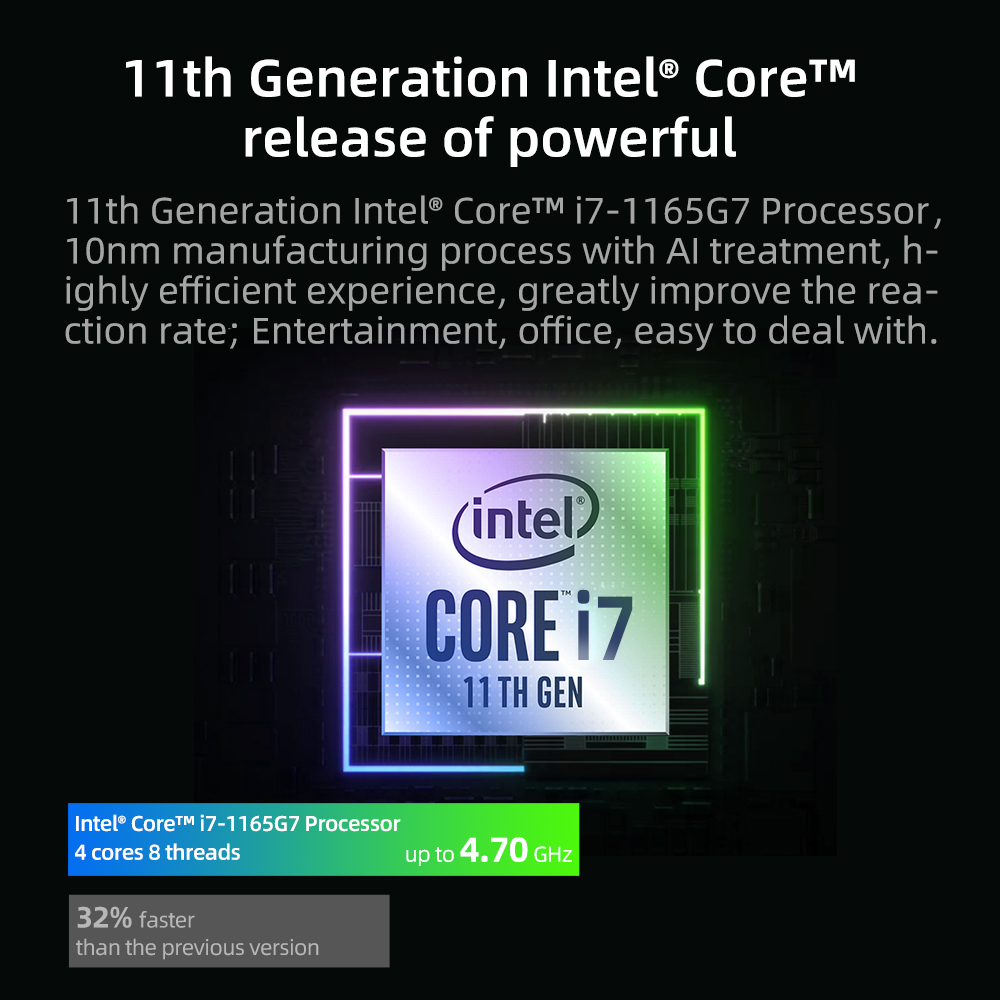 Dere Laptop T11 15.6" 2.5k IPS Intel Core i7-1165G7 16GB RAM 1TB SSD 180° Open Business Office Computer Windows 10 Notebook · v4