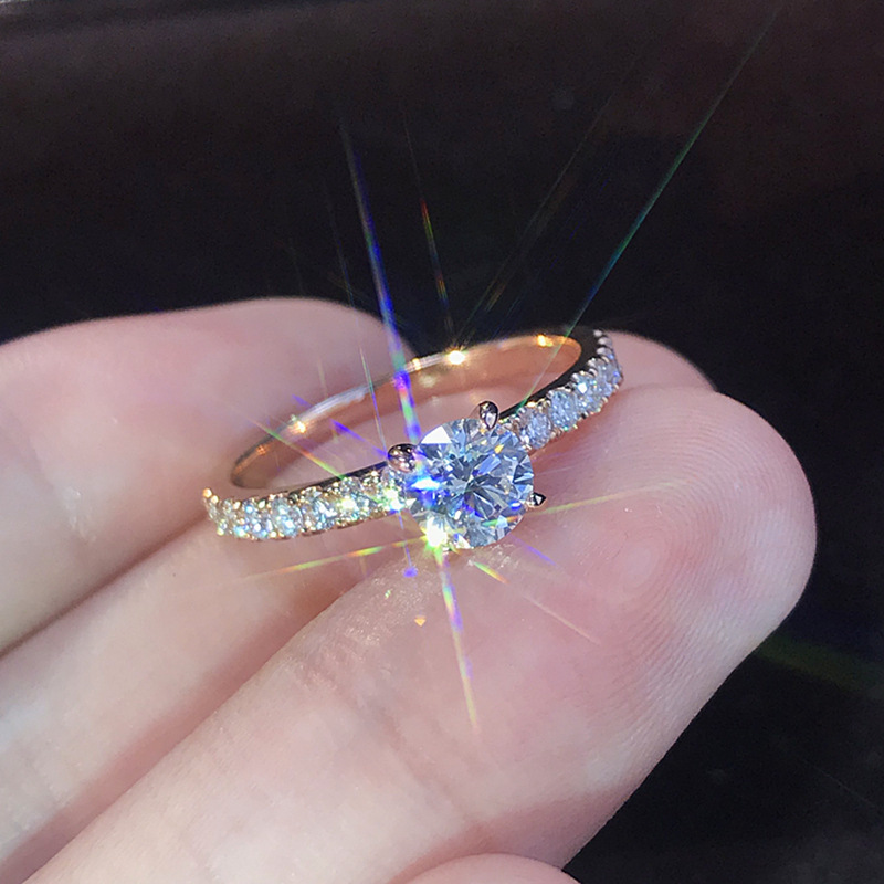 Hot Selling Trendy Claws Design Crystal Zircon Engagement Rings For Women Female Wedding Jewelry Gift Fashion Women Girl Rings · v2