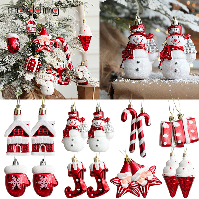1set Christmas Decoration Snowman Crutch Christmas Tree Hanging Ornaments for Home Xmas Decorations Navidad Gift New Year Gift · v2