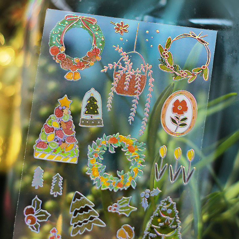 1set/lot Kawaii Scrapbook Stickers Christmas Scrapbooking Supplies diary Planner Decorative Craft Stationery Sticker · v2