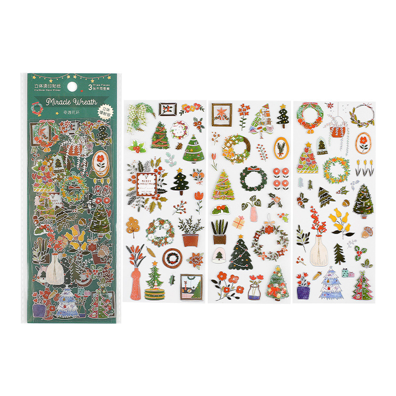 1set/lot Kawaii Scrapbook Stickers Christmas Scrapbooking Supplies diary Planner Decorative Craft Stationery Sticker · v2