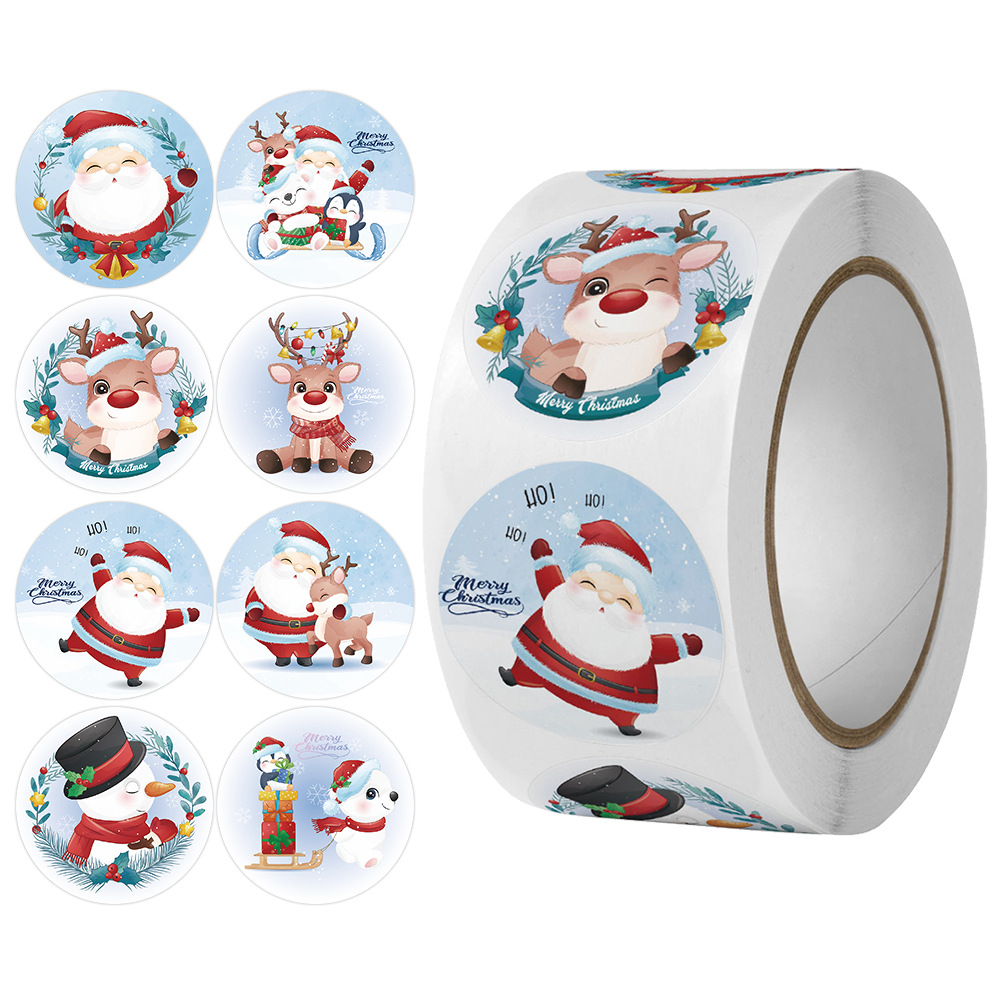 100-500Pcs Cartoon Merry Christmas Sticker Santa Adhesive Decorative Stickers for Xmas Gifts Envelop Seals Cards Packages · v2