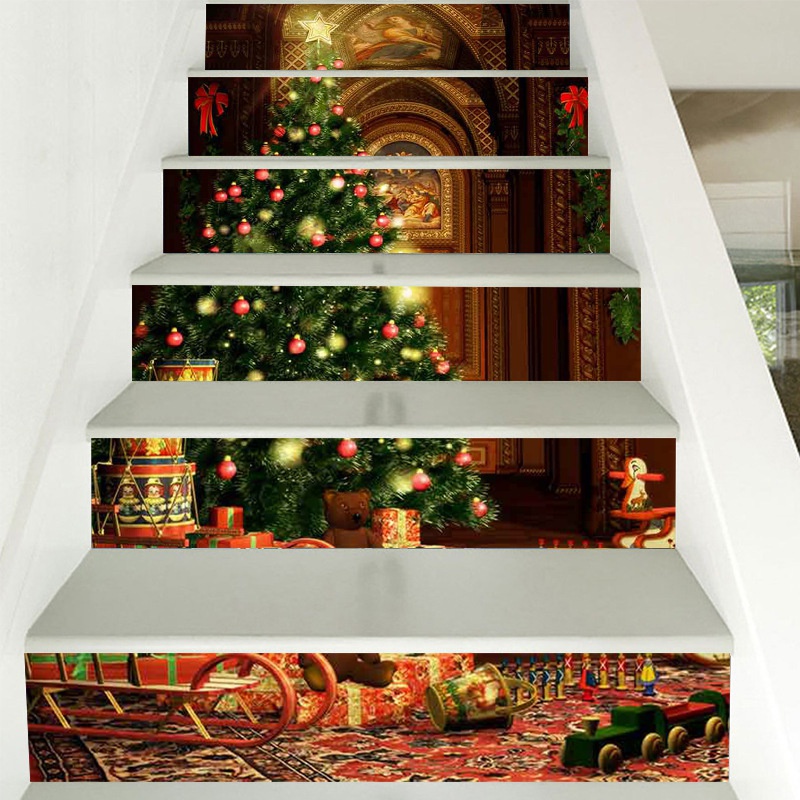 New Product Christmas Creative Staircase Stickers 3D Christmas Tree Corridor Stairs Renovation Decoration Wall Stickers · v2