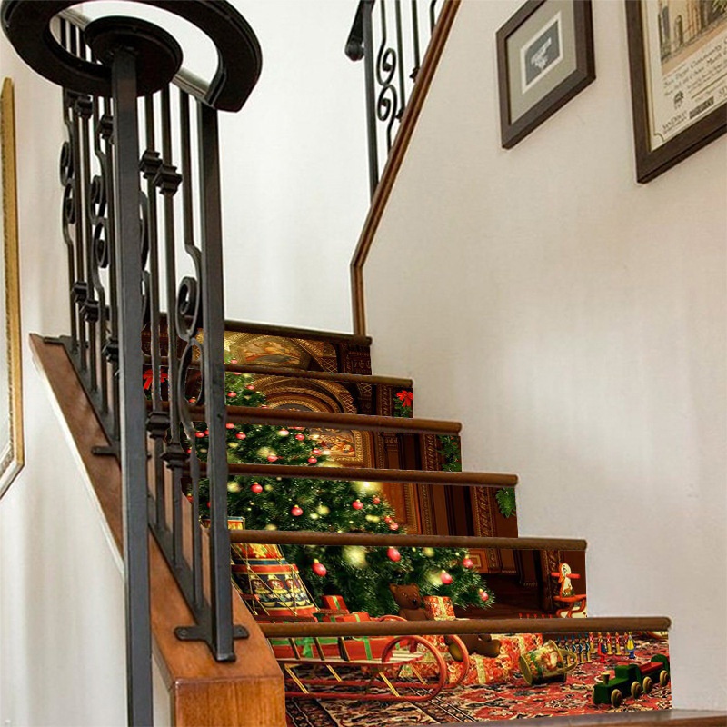 New Product Christmas Creative Staircase Stickers 3D Christmas Tree Corridor Stairs Renovation Decoration Wall Stickers · v2