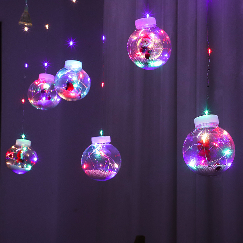 Guirnalda de luces LED para decoración navideña con forma de bola de deseos, guirnalda de luces para el hogar, habitación, escaparate, tienda, escaparate