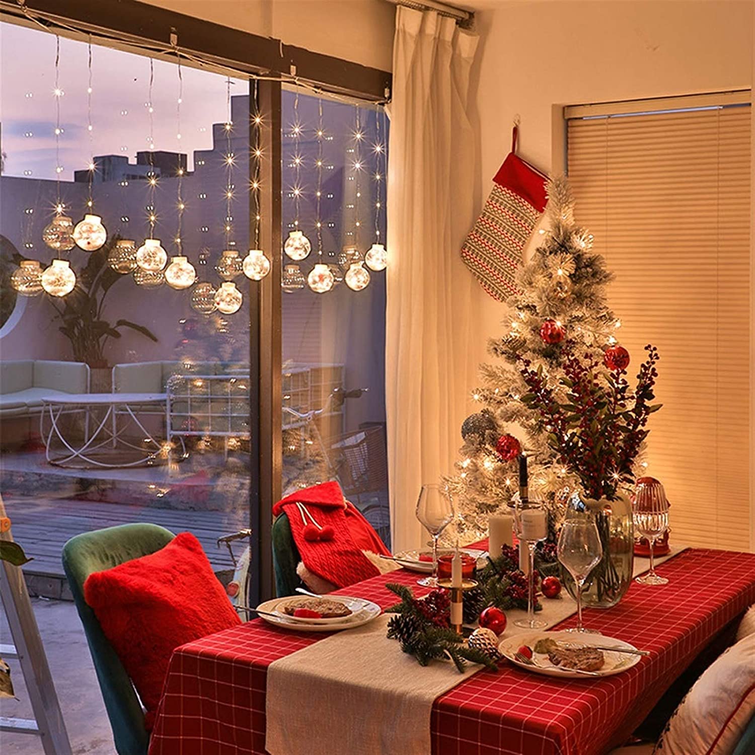 Guirnalda de luces LED para decoración navideña con forma de bola de deseos, guirnalda de luces para el hogar, habitación, escaparate, tienda, escaparate