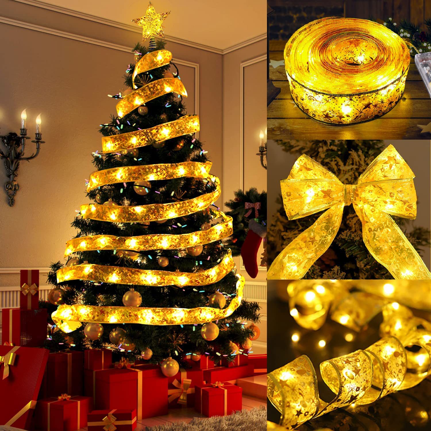 5M 10M LED Ribbon Fairy Light Christmas Decoration Christmas Tree Ornaments For Home String Garland Lamp Party New Year Gifts · v2