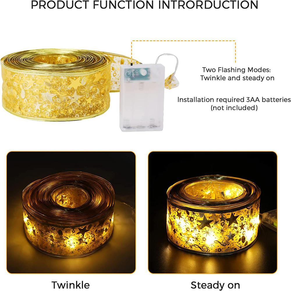 5M 10M LED Ribbon Fairy Light Christmas Decoration Christmas Tree Ornaments For Home String Garland Lamp Party New Year Gifts · v2