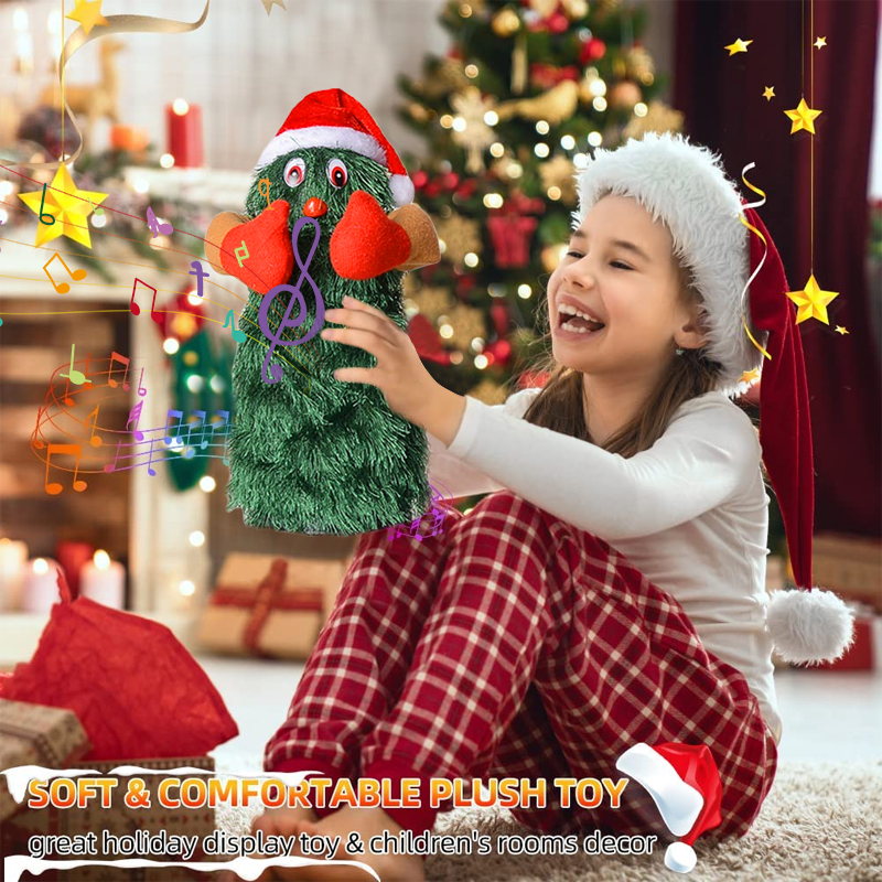 Musical Christmas Tree Electric Plush Toy Dolls Funny Cute Green Electronic Xmas Tree Musical Santa Claus Funny Xmas Decorations · v4