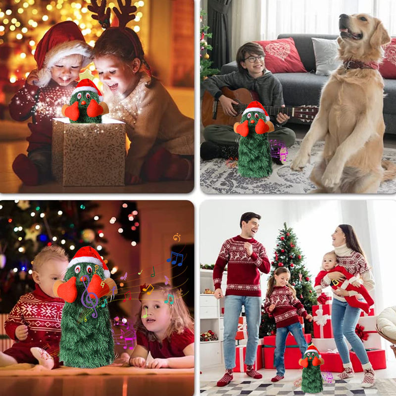 Musical Christmas Tree Electric Plush Toy Dolls Funny Cute Green Electronic Xmas Tree Musical Santa Claus Funny Xmas Decorations · v4