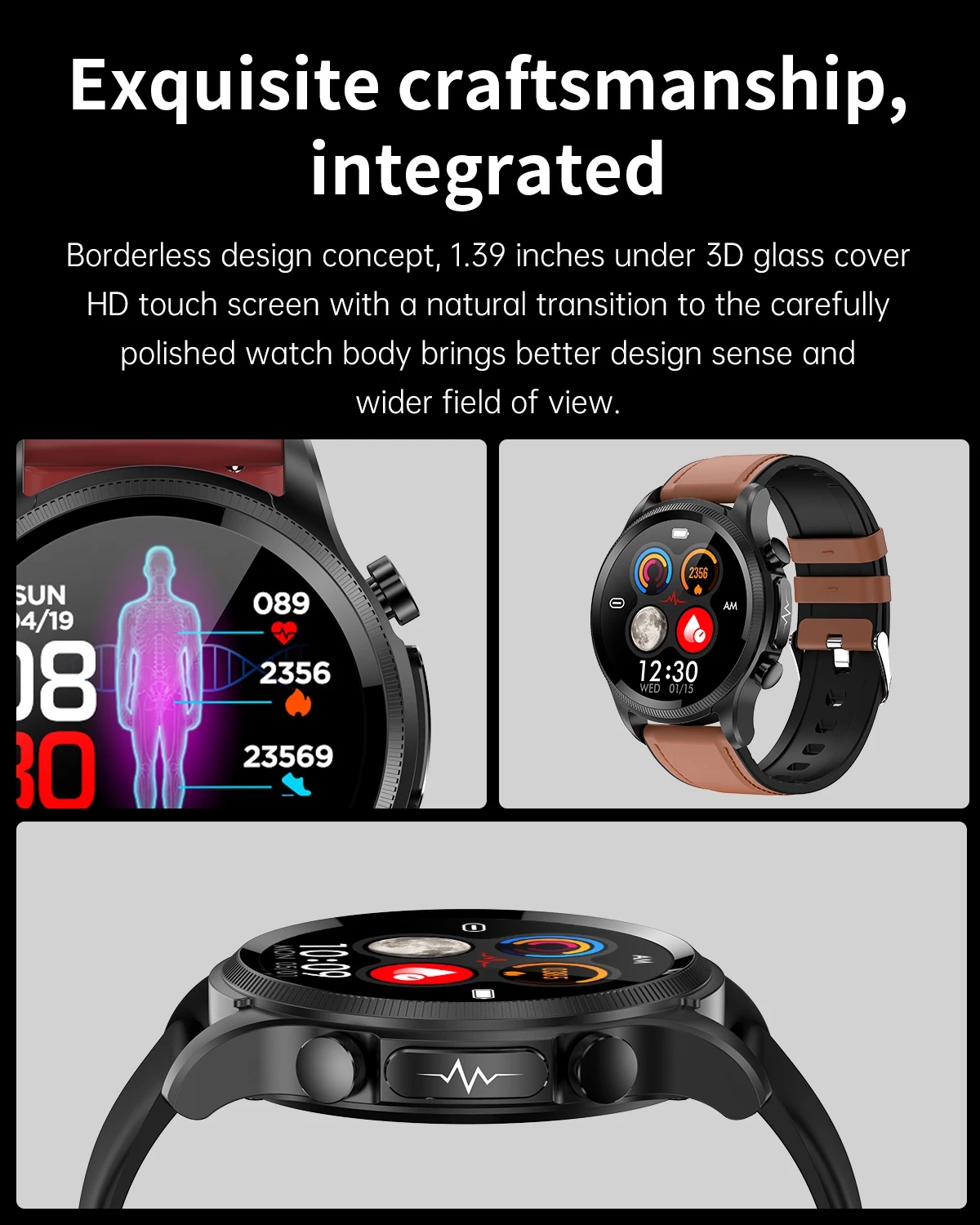 2022 신형 스마트워치 남성 심전기 모니터 혈압 체온 SmartWatch IP68 방수 헬스 추적기 남성 시계