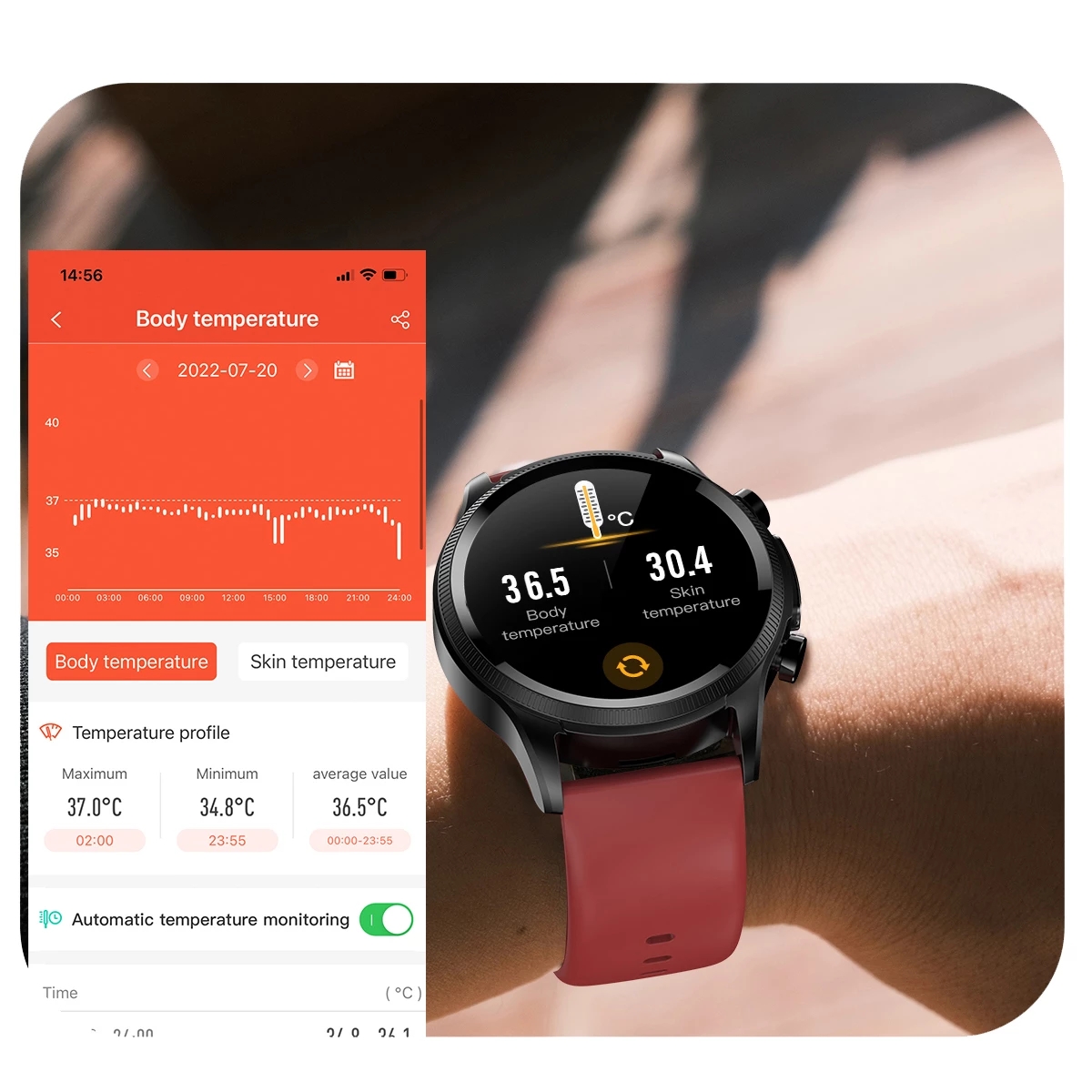 2022 Yeni Akıllı Saat Erkek EKG Monitörü Kan Basıncı Vücut Sıcaklığı SmartWatch IP68 Erkek Saatleri İçin Suya Dayanıklı Fitness İzleyici