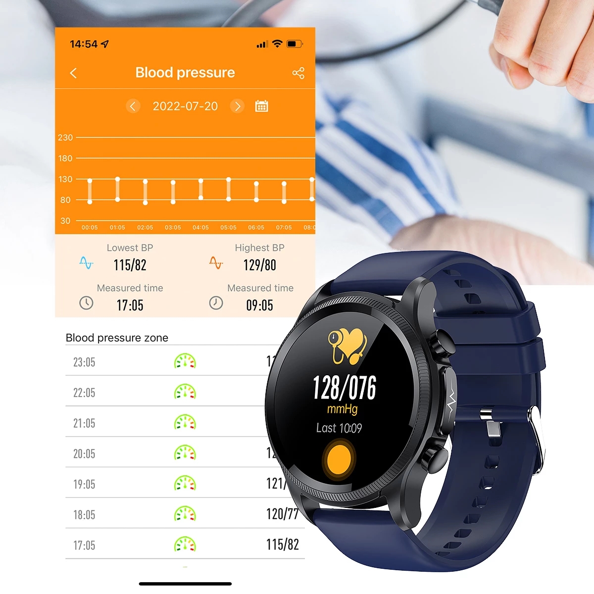 2022 Yeni Akıllı Saat Erkek EKG Monitörü Kan Basıncı Vücut Sıcaklığı SmartWatch IP68 Erkek Saatleri İçin Suya Dayanıklı Fitness İzleyici