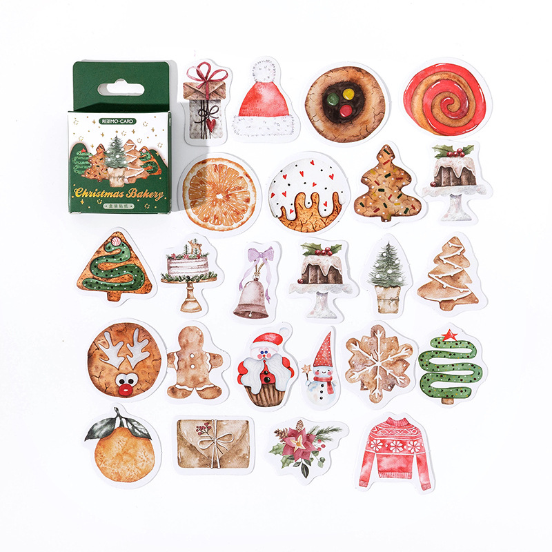 45 Pcs /Pack Happy Christmas Gingerbread man DIY Paper Decorative Life Diary Stickers · v3