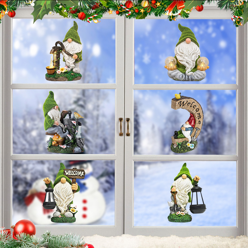 Christmas Sticker Garden Lilliputian Dwarf Wall Sticker Faceless Man Window Sticker Glass Decal Merry Christmas Decor For Home · v2