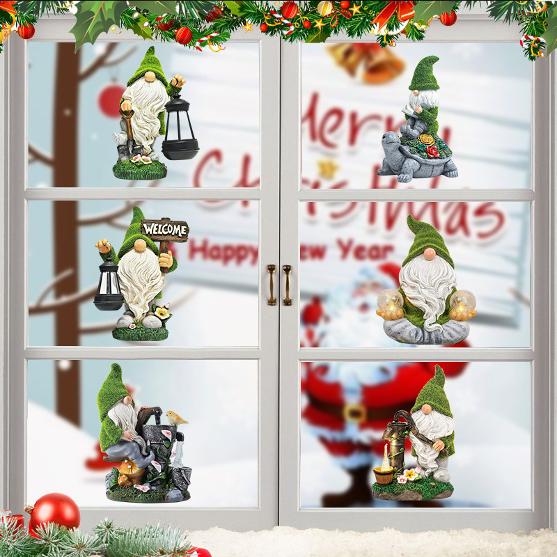Christmas Sticker Garden Lilliputian Dwarf Wall Sticker Faceless Man Window Sticker Glass Decal Merry Christmas Decor For Home · v2