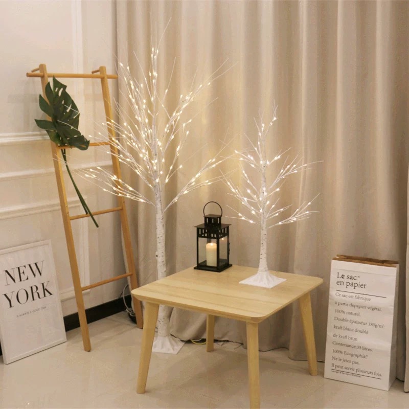 Dekoracja świąteczna Brzozowa lampa LED do sypialni do krajobrazu Świecąca dekoracja Noworoczna Dekoracja drzewa Światło świąteczne prezent