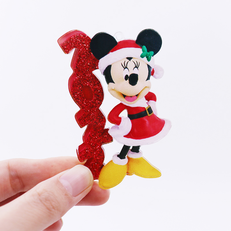 Disney Minnie Mickey Mouse Christmas Flat Pendant Hanging Ornaments Christmas Tree Decorations Pendant Xmas Decor New Year Gift · v3