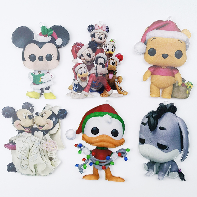 Disney Minnie Mickey Mouse Christmas Flat Pendant Hanging Ornaments Christmas Tree Decorations Pendant Xmas Decor New Year Gift · v3