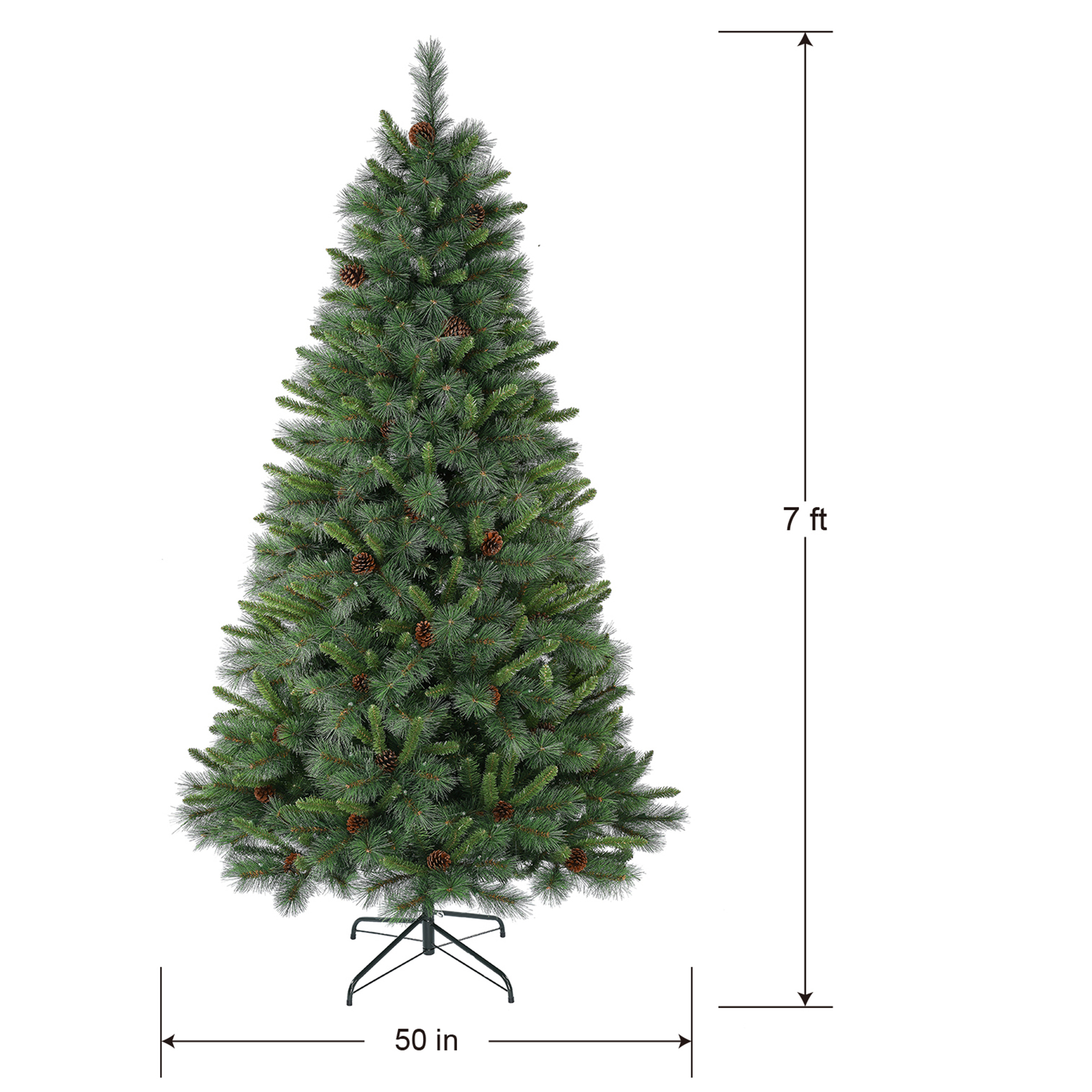 7-Foot Pre-Lit Artificial Christmas Tree, With 350 Warm White Led Lights, Ideal For Indoor Use Only(US Inventory) · v5