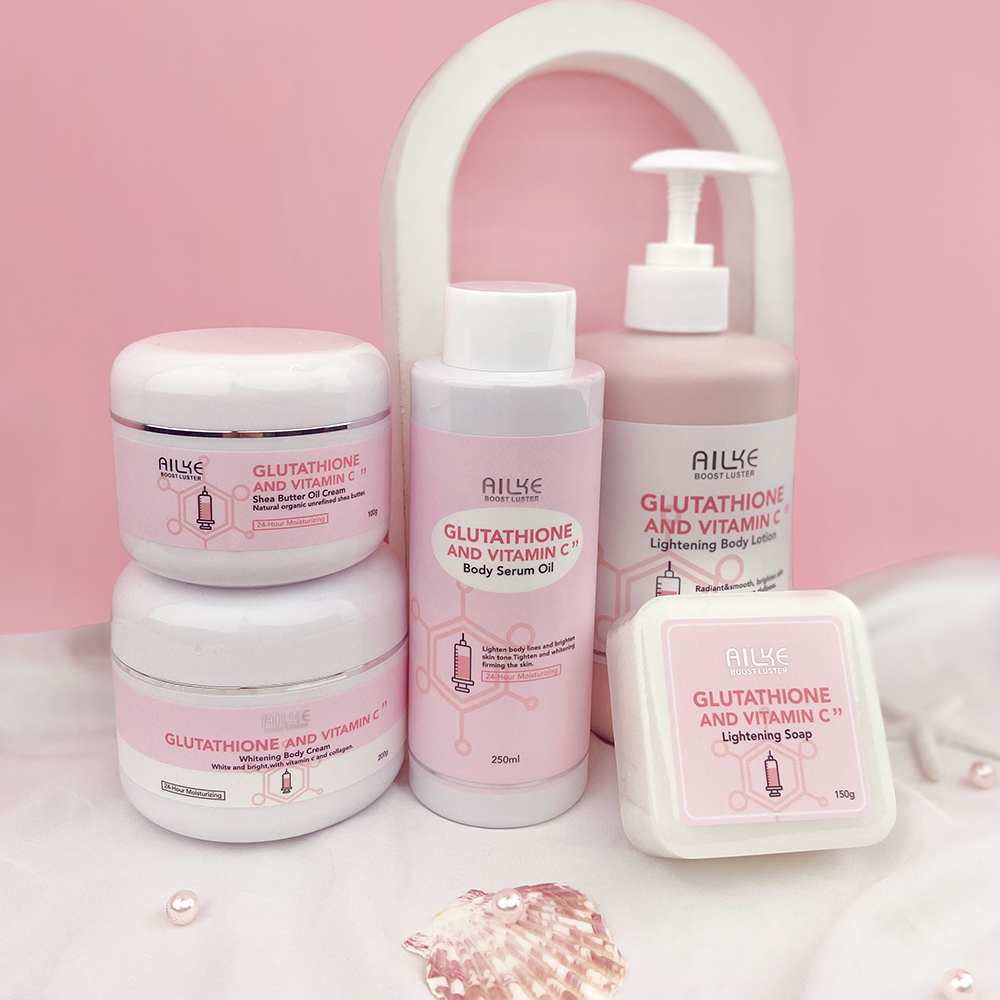 AILKE Whitening Remove Black Plams Balsam do pielęgnacji skóry twarzy Krem nawilżający do ciała Glutation Witamina C Czarna skóra Twarz Nowy zestaw