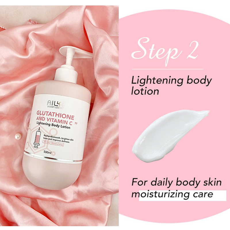 AILKE Whitening Remove Black Spots Facial Skin Care Lotion Moisturizing Cream Body Glutathion Vitamin C Black Skin Face New Set