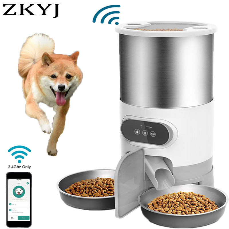 Automatic Pet Feeder 4.5L WIFI APP Pet Food Dispenser Feeding Vending Large Cat Dog 4 Meal Voice Recorder Timer Smart Dog Bowl