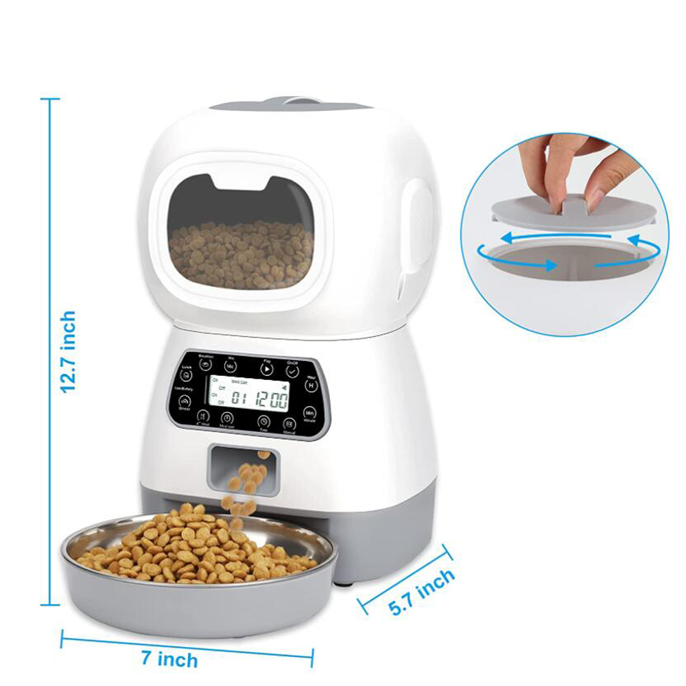 Automatic Pet Feeder 4.5L WIFI APP Pet Food Dispenser Feeding Vending Large Cat Dog 4 Meal Voice Recorder Timer Smart Dog Bowl