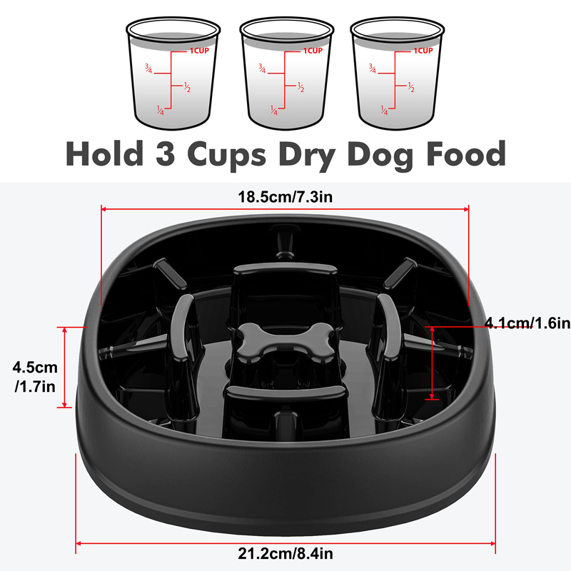 Benepaw Dog Slow Feeder, nourriture lente, écologique, antidérapante, pour animaux de compagnie, bol, plat, puzzle, anti-étouffement