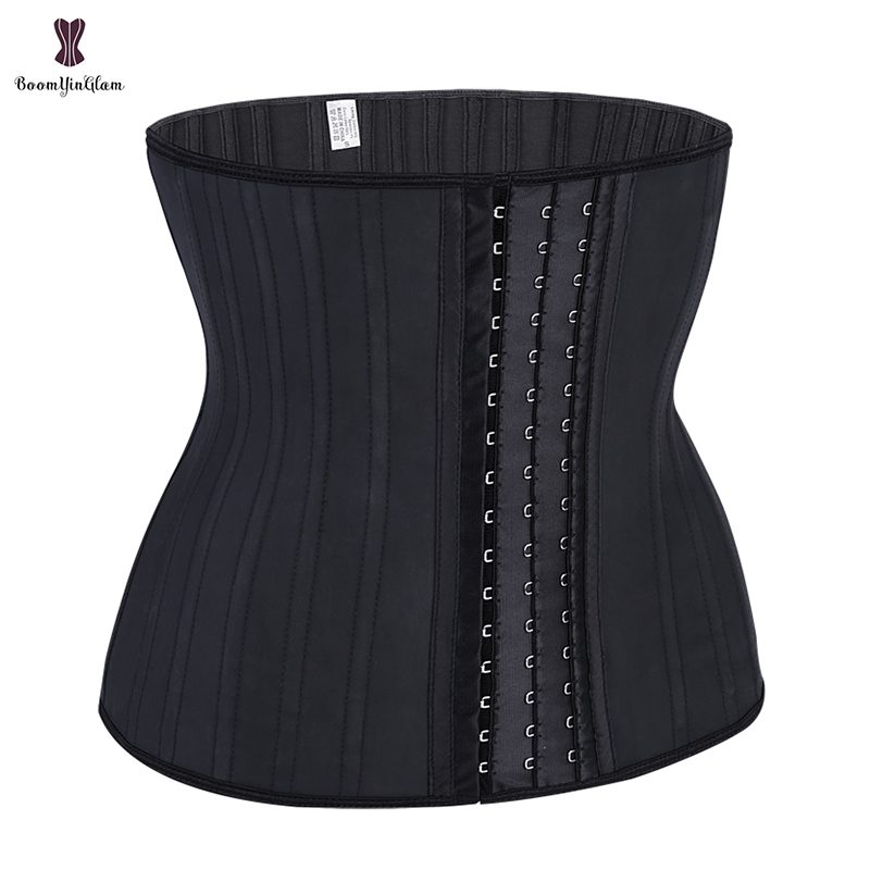 Black Cream 3 Hook And Eye 25 Steel Booned Latex Waist Trainer Fajas Girdle Sashes Waistband Plus Size Underwear Corselet Women