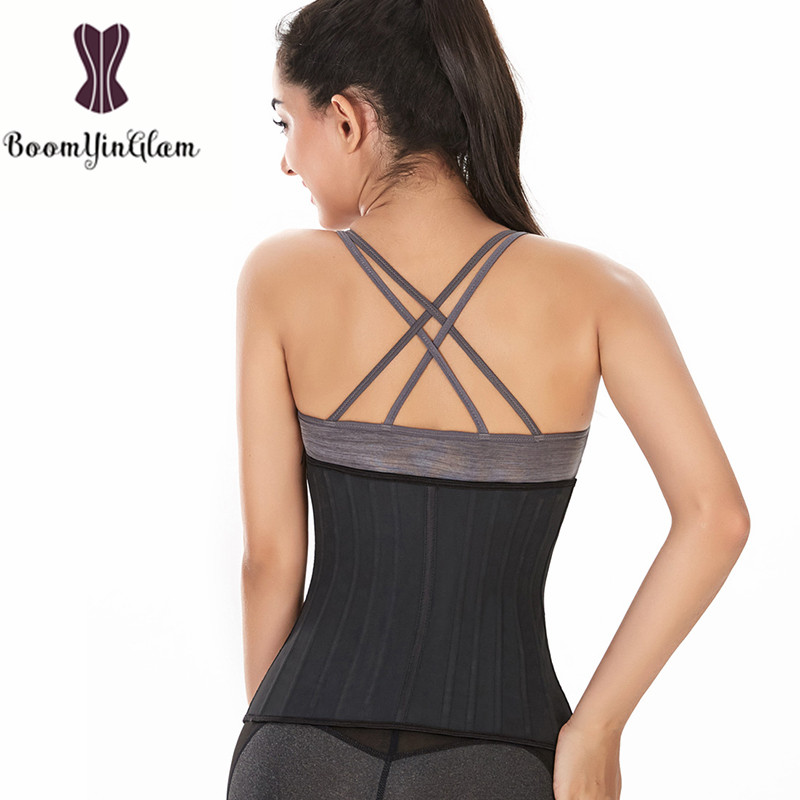 Black Cream 3 Hook And Eye 25 Steel Booned Latex Waist Trainer Fajas Girdle Sashes Waistband Plus Size Underwear Corselet Women