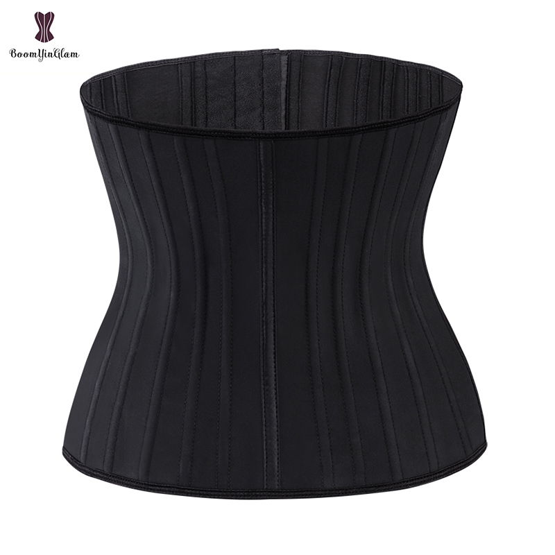 Black Cream 3 Hook And Eye 25 Steel Booned Latex Waist Trainer Fajas Girdle Sashes Waistband Plus Size Underwear Corselet Women