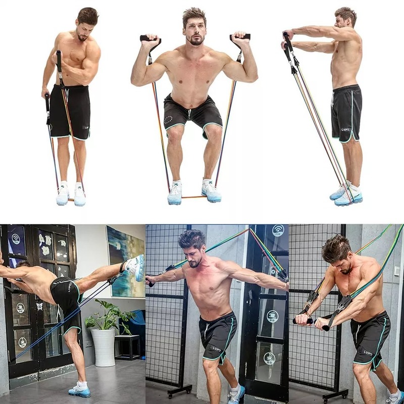 Bodybuilding Resistance Bands Gym Rubber Sport Elastic Fitness Sports Accessories Portable Equipment 50LBS Tape Bands · v2